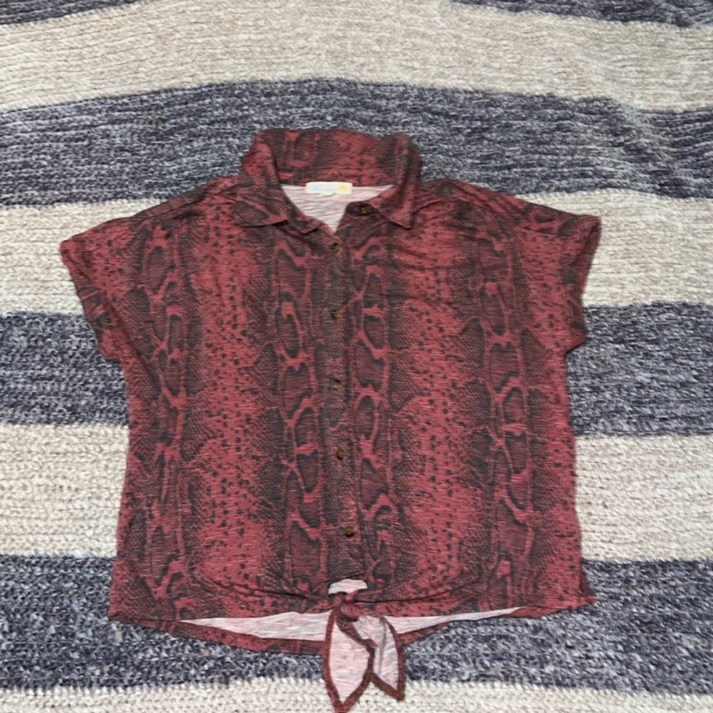 C&C California Snakeskin Print Top